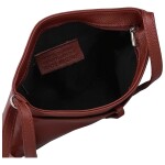 Módní dámská kožená crossbody kabelka Ofelie, tmavě červená