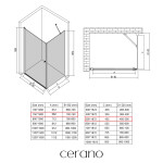 CERANO - Sprchový kout Antelo L/P - 6 mm - chrom, transparentní sklo - 75x50x190 - otočný CER-8050BD123