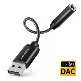 AXAGON ADA-HA, USB-A na 3.5mm jack - Hi-Res DAC audio adaptér, 384 kHz/32 bit DAC, stereo (ADA-HA)