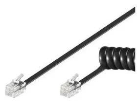 PremiumCord Kabel telefonní sluchátkový kroucený 4 žíly 2m - černý (4040849502705)