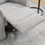 Relaxační křeslo, manuální ovládání, světle šedá látka