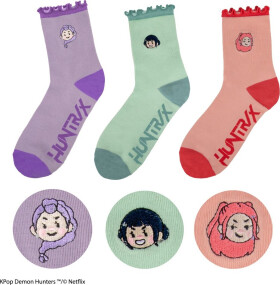 K-pop Demon Hunters set 3 párů ponožek (Huntrix)