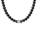 Korálkový náhrdelník mm onyx, Černá 45 cm