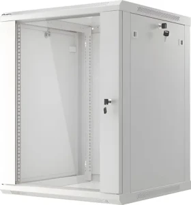 Lanberg WF01-6615-10S šedá / Nástěnný rozvaděč 19" / 15U / 600×600 mm / prosklené dveře / flat pack (WF01-6615-10S)