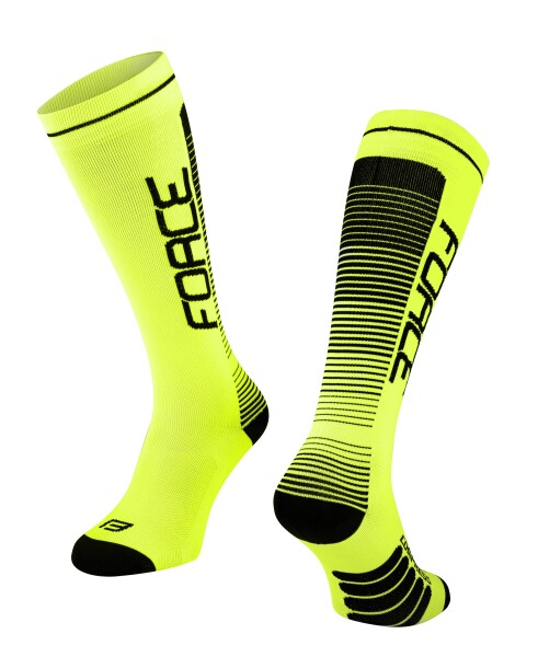 Force ponožky COMPRESS fluo-černé