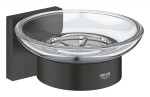 GROHE - QuickFix Start Cube Mýdlenka s držákem, sklo/matná černá 410962430