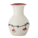 Bloomingville Kameninová váza Yule Nature 16 cm, červená barva, keramika
