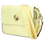 Moderní dámská koženková crossbody kabelka LB Eva, žlutá