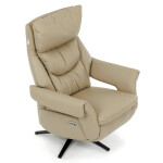 Relaxační křeslo, elektrické zabudované ovládání, krémová, kůže,TV-B3980 CRM3