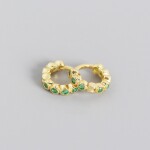 LUNICA Dětské stříbrné kroužky EMERALD GOLD 1026