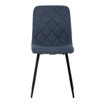 Židle jídelní, modrá látka, nohy černý kov