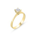 LUNICA Stříbrný zásnubní prstýnek GOLD Velikost prstenu: 8 (EU: 57-58) 0523_8