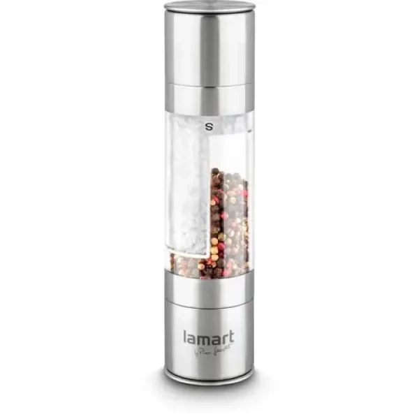 Lamart Tube Mlýnek na koření 2x 100ml stříbrná / pepř.sůl / nerez (8590669180035)