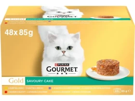 Purina GOURMET GOLD Savoury Cake Mix 48x85 g / Konzervy pro kočky / 4 příchutě (8445291839120)