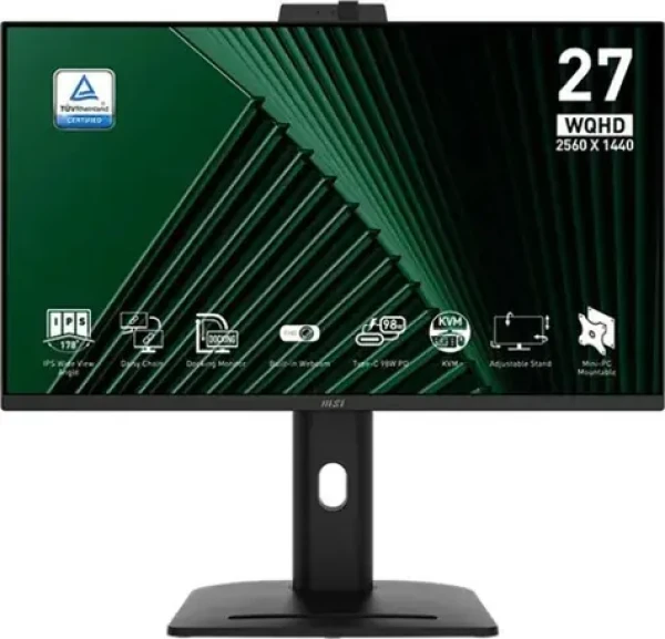 27" MSI PRO MP275QPDGDE černá / WQHD / IPS / 16:9 / 4ms / 1300:1 / 250cd-m2 / HDMI+DP / VESA (9S6-3PC8CM-002)