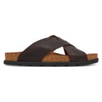 Pantofle Rieker 21192-25 Přírodní kůže (useň) - Lícová