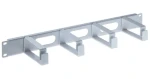 Intellinet 19" panel pro správu kabelů šedá / Organizér kabelů / 1U / 4 plastová oka (711067)