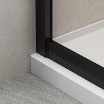 Erga Tucson, sprchový kout s posuvnými dveřmi 120(dveře) x 120(dveře) x 190 cm, 6mm čiré sklo, černý profil, ERG-S02-TUCSON-D120D120-CL-BK