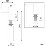 Nimco Model 7000 chrom dávkovač vestavěný 37 mm UN 7031V-26 UN 7031V-26