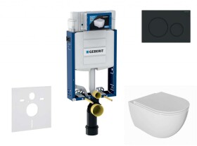 GEBERIT - Kombifix Set předstěnové instalace, klozetu Oudee a sedátka softclose, tlačítko Sigma20, matná černá/černá SANI15CA5114