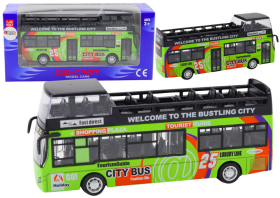 Mamido Turistický dvoupatrový autobus 1:32 s otevíracími dveřmi zelený