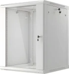 Lanberg WF01-6615-10S šedá / Nástěnný rozvaděč 19" / 15U / 600×600 mm / prosklené dveře / flat pack (WF01-6615-10S)