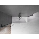 MEXEN/S - Velar L dvoukřídlá posuvná vanová zástěna 90 x 150, transparent, černá 896-090-003-01-70