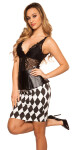 Sexy KouCla pencilskirt w.peplum a.diamonddesign barva blackwhite velikost