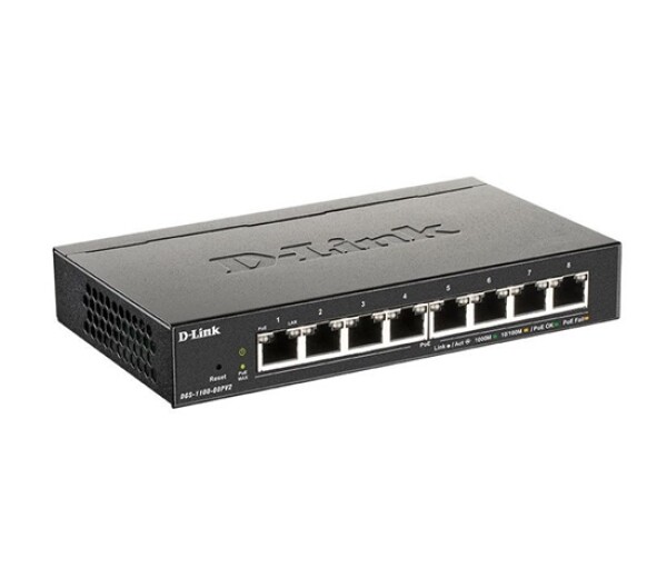 D-Link DGS-1100-08PV2 8-port Gigabit Smart Managed PoE switch, PoE budget 64W, fanless EDF_385505