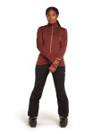 Dámská merino mikina ICEBREAKER Wmns 260 Quantum IV LS Zip, Port/Cedar Wood velikost: XS