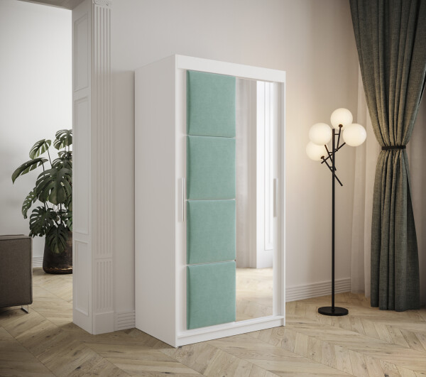 Šatní skříň Abi Tapi Barva korpusu: Bílá, Rozměry: 120 cm, Dveře: Manila 11