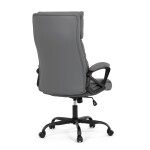 Kancelářské křeslo, šedá ekokůže, taštičkové pružiny, kovový kříž, kolečka na tvrdé podlahy