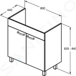 IDEAL STANDARD - Tempo Umyvadlová skříňka 800x440x740 mm, dub pískový E3241OS