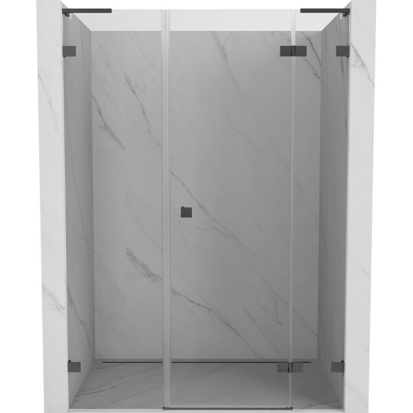 MEXEN/S - Lunar L sprchové dveře křídlové pravé 120, transparent, grafit kartáčovaná 834SL-120-050-66-00-P