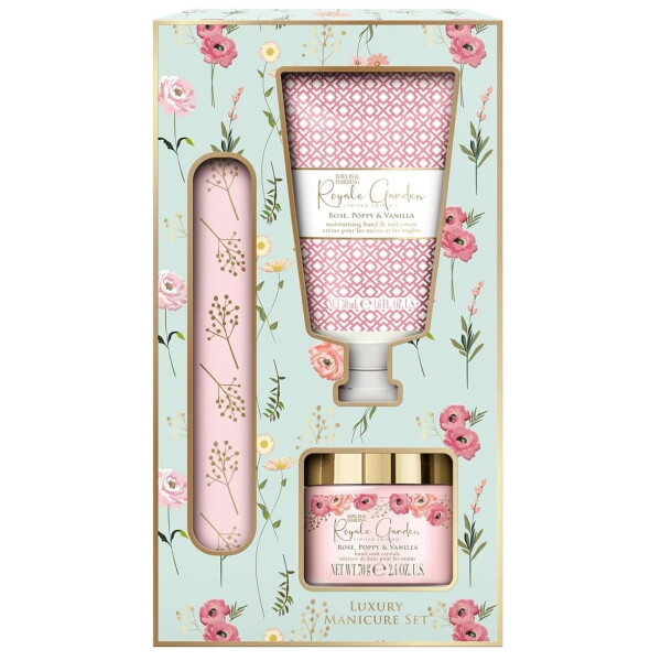 Baylis & Harding Sada s péčí o ruce Rose & Poppy & Vanilla, růžová barva, plast