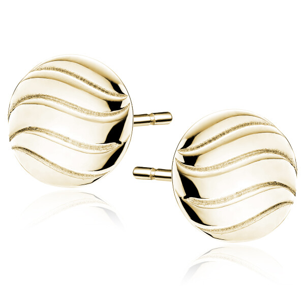 LUNICA Stříbrné náušnice VLNA GOLD 1001
