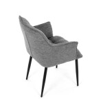 Židle jídelní, šedá vodoodpudivá látka, černý matný lak, kovové nohy