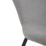 Židle jídelní, stříbrná látka, nohy černý kov