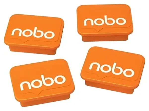 Nobo Magnety oranžové 4 ks / Na magnetickou tabuli / 18x22 mm (1905327)