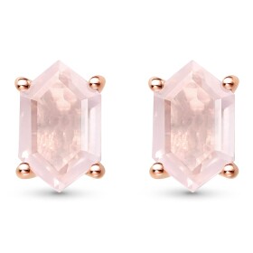 Emporial peckové náušnice 14k zlato Vermeil GU-DR14694E-ROSEGOLD-ROSEQUARTZ