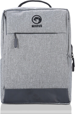 Marvo BA-03 šedá / Batoh pro notebooky do 15.6 / Rozměry: 40x30x12 cm / USB port (BA-03 GY)