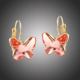Náušnice Swarovski Elements Montanari - motýlek, Zlatá