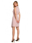 K149 Blejzrové šaty ozdobným řetízkem krepová růžová EU