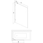 MEXEN/S - Lunar vanová zástěna FIX 70 x 150, transparent, zlatá kartáčovaná 897-070-000-55-00