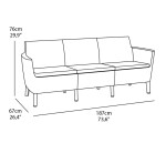 Keter SALEMO 3 seater sofa - grafit