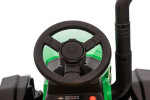 Mamido Dětský elektrický traktor s vlečkou 12V 7Ah EVA kola ECO kůže zelený