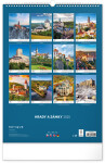NOTIQUE Nástěnný kalendář Hrady a zámky 2025, 33 x 46 cm