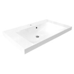 MEREO - Mailo, koupelnová skříňka s umyvadlem z litého mramoru 101 cm, bílá, chrom madlo CN517M