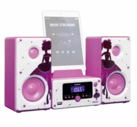 Lenco MC-020 Princess růžová / mikrosystém pro děti / FM Rádio / BT / USB (MC-020P)