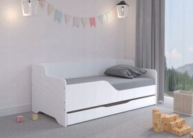 DumDekorace Univerzální dětská postel 160 x 80 cm v luxusní bílé barvě 23055